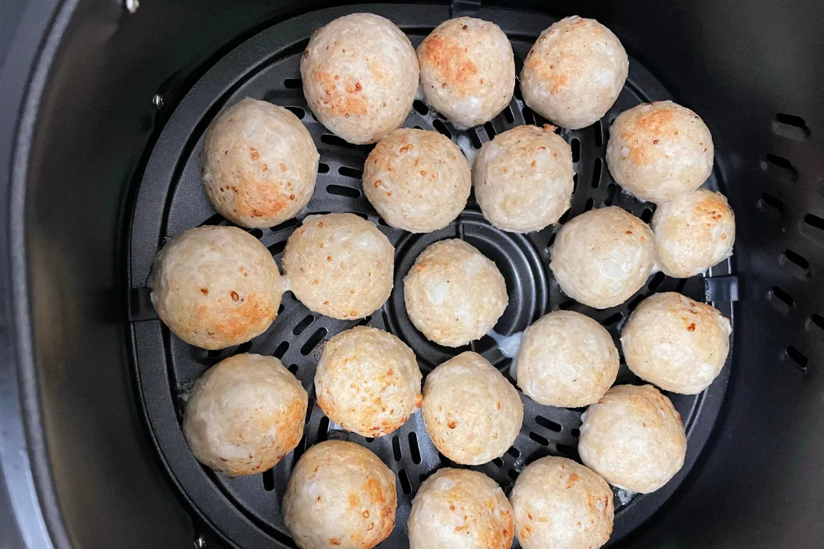 Cooking the meatballs in the Ninja air fryer