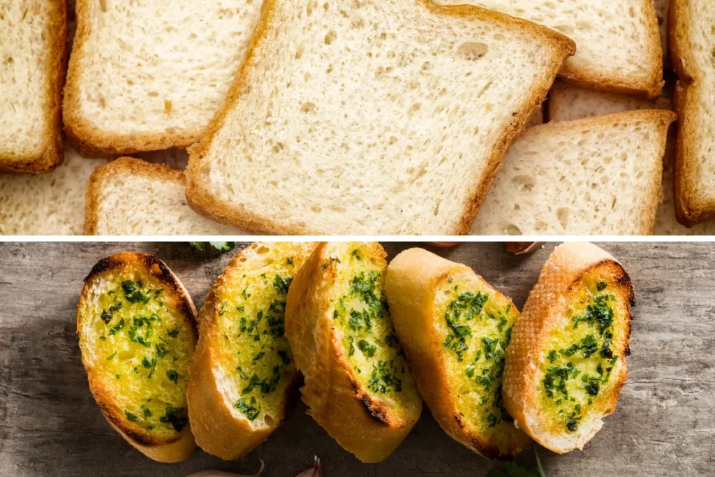 What is the difference between bread and garlic bread