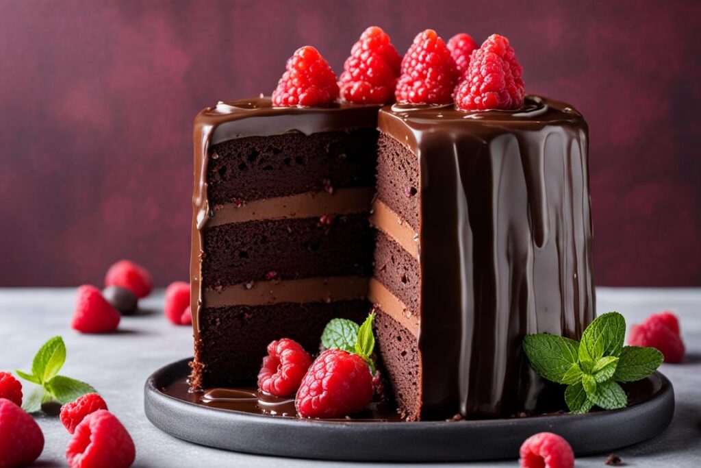 What is a chocolate ganache cake made of