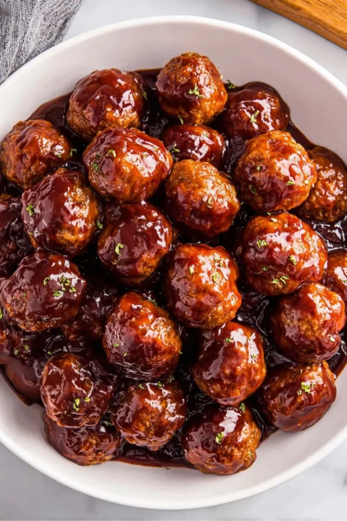 easy Frozen Meatballs in Crockpot