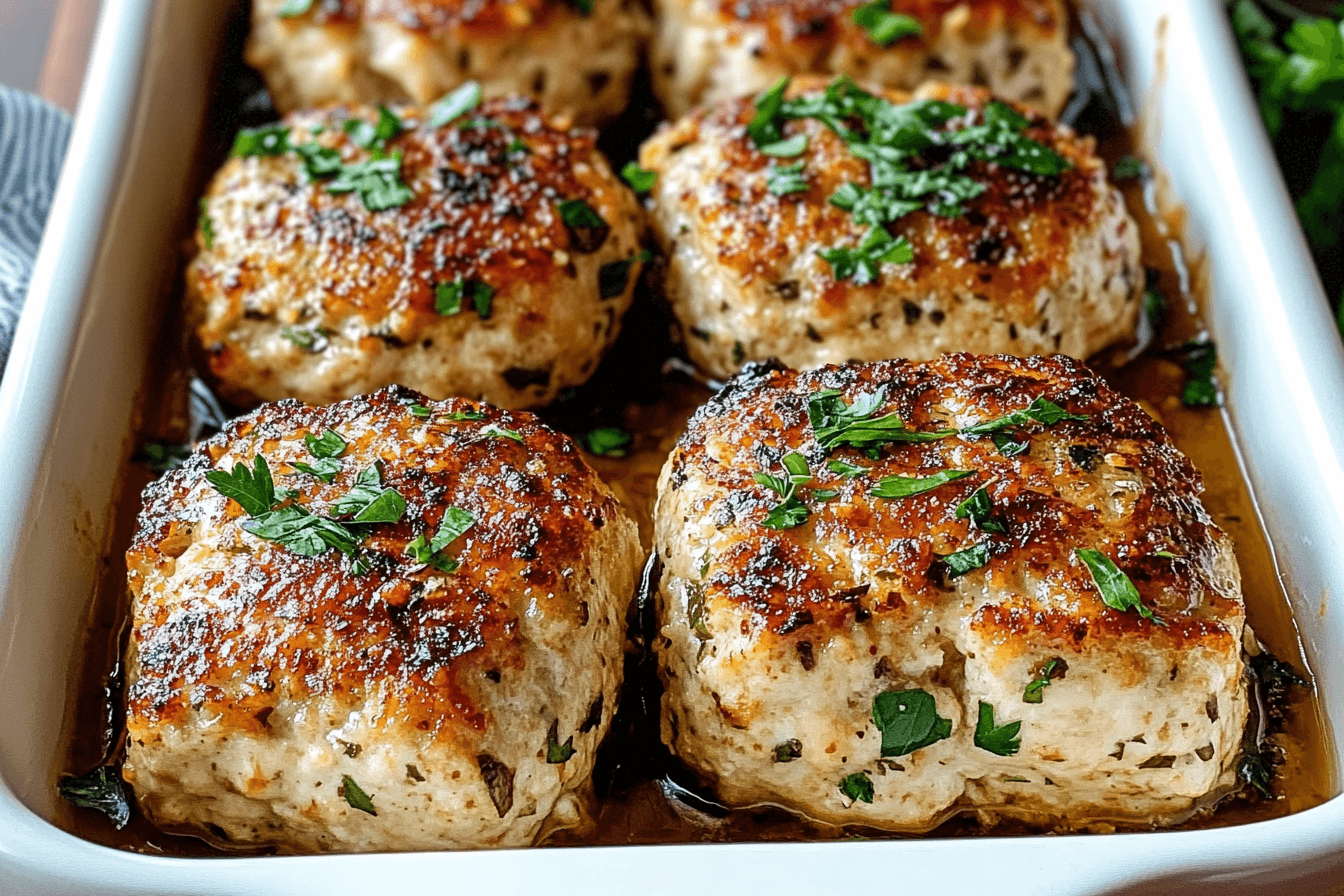 Garlic Parmesan Chicken Meatloaves