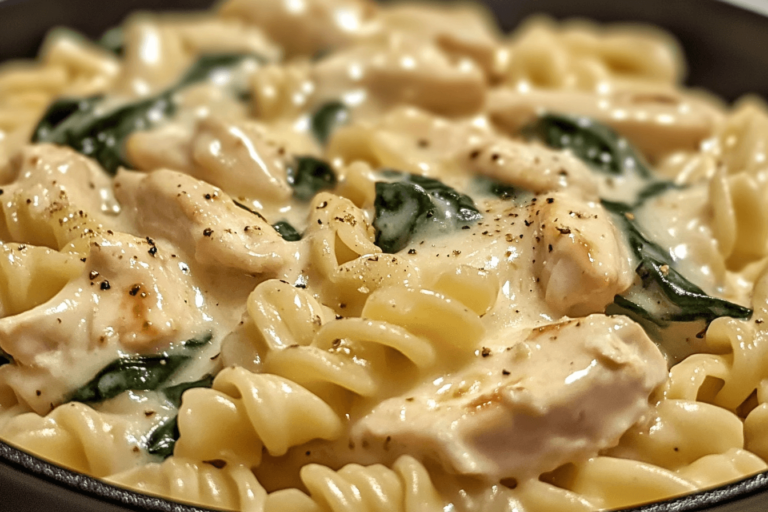 Chicken Spinach Alfredo Rotini Pasta