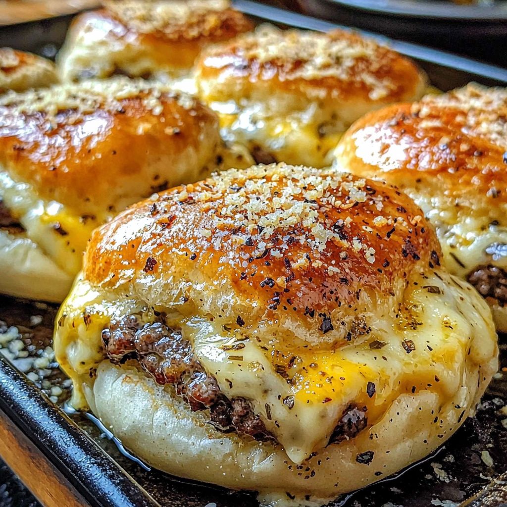 Garlic Parmesan Cheeseburger Bombs