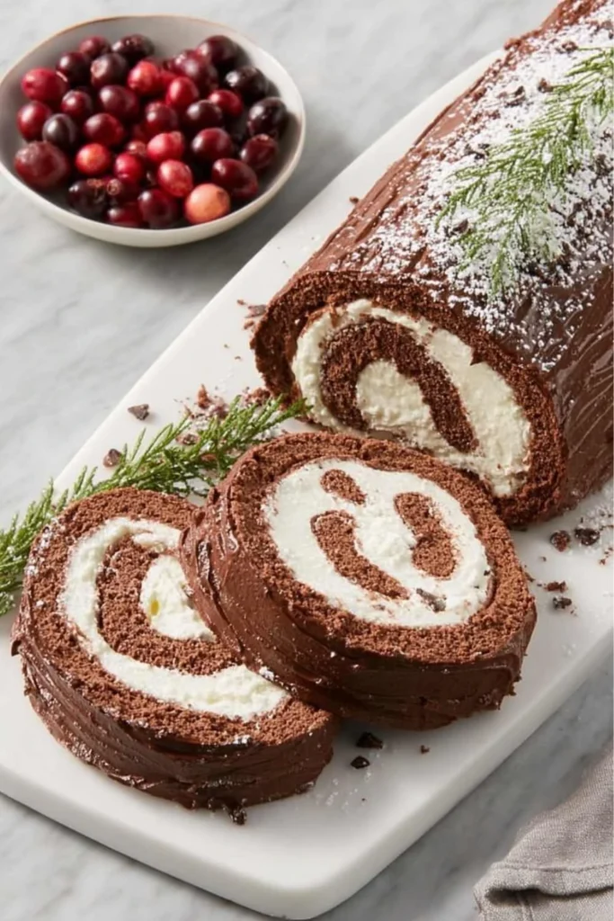 Chocolate Yule Log Cake recipe