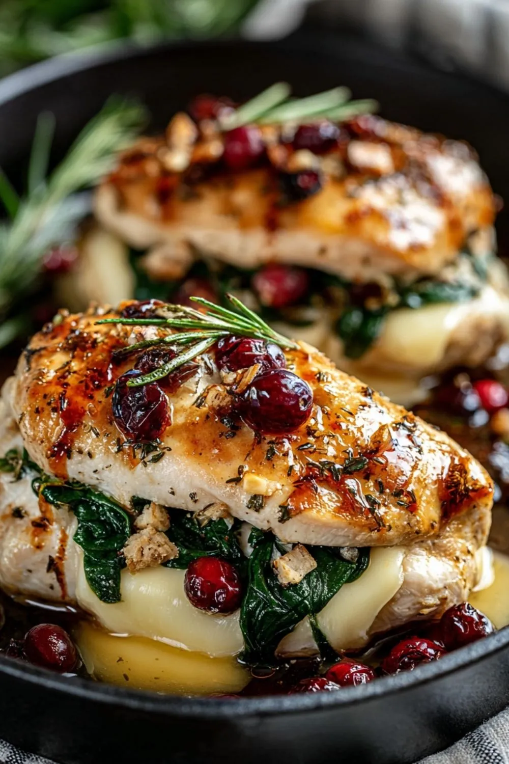 Cranberry & Spinach Stuffed Chicken Breasts with Brie Delight!