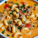 One-Pot Macaroni Cheeseburger Soup