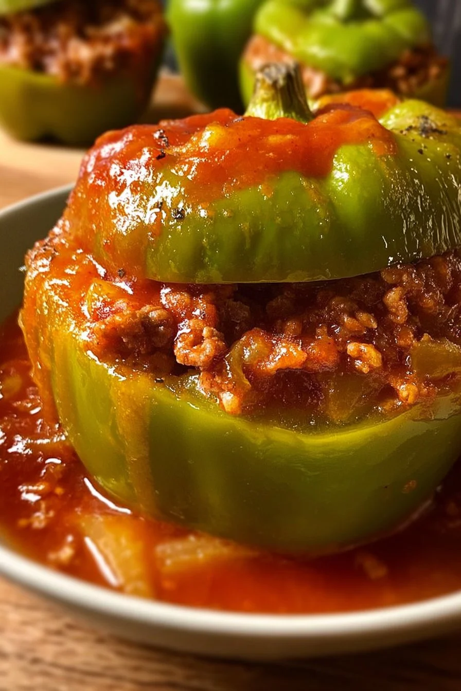 Beef and Rice Stuffed Bell Peppers