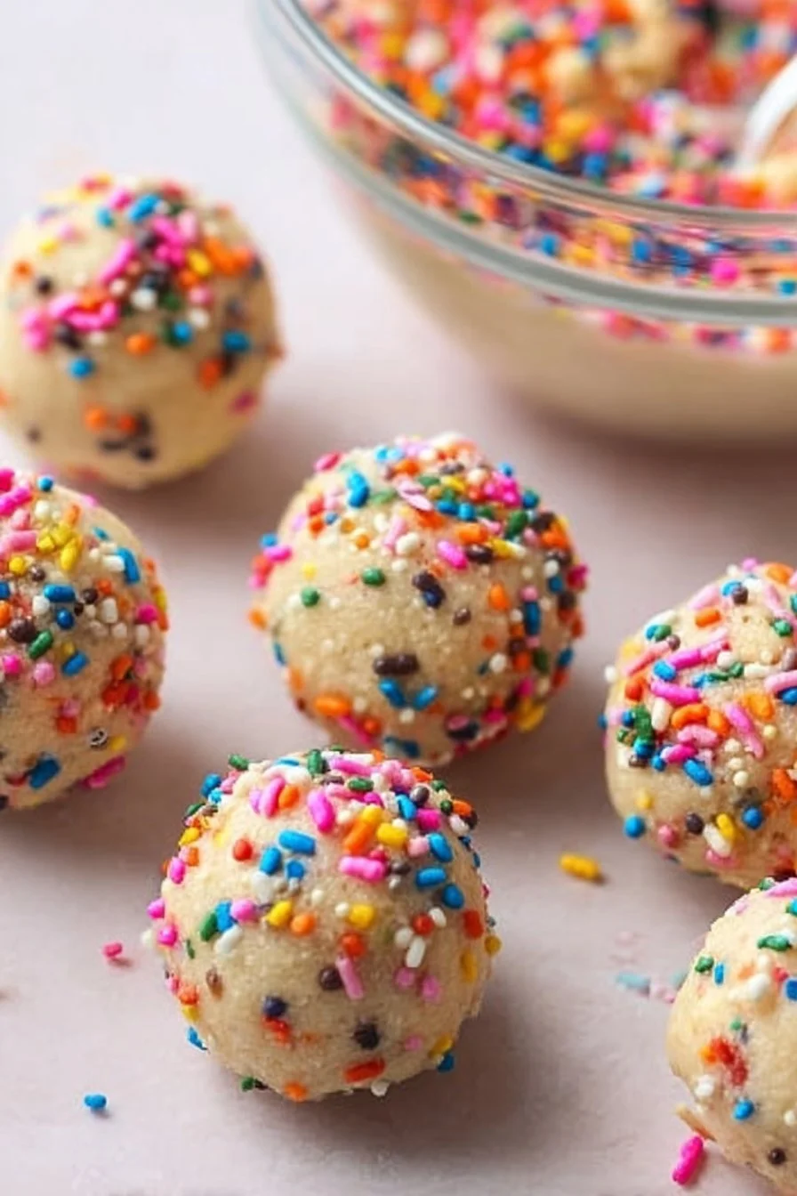 Birthday Cake Batter Protein Balls