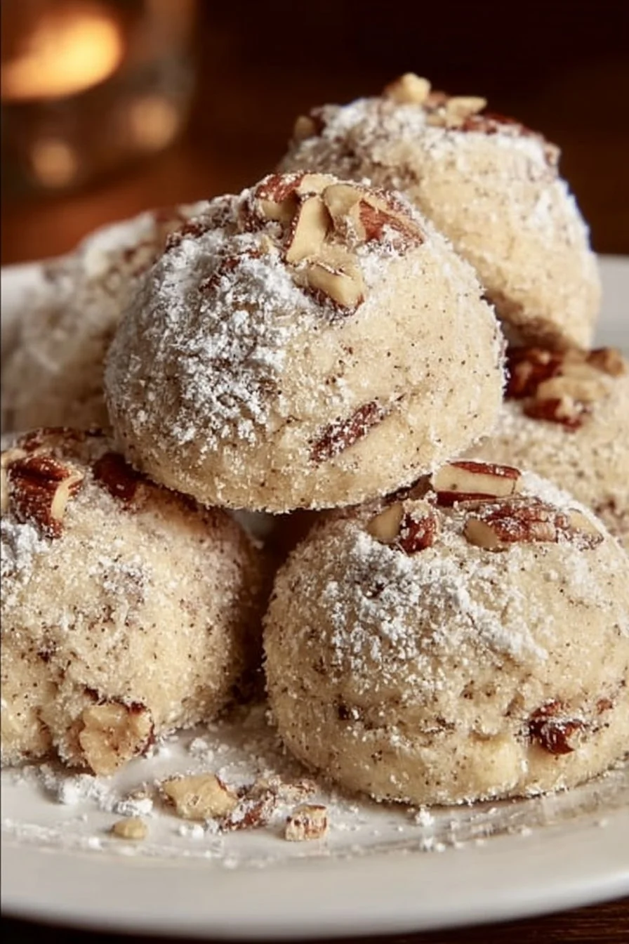 Buttery Pecan Snowball Cookies