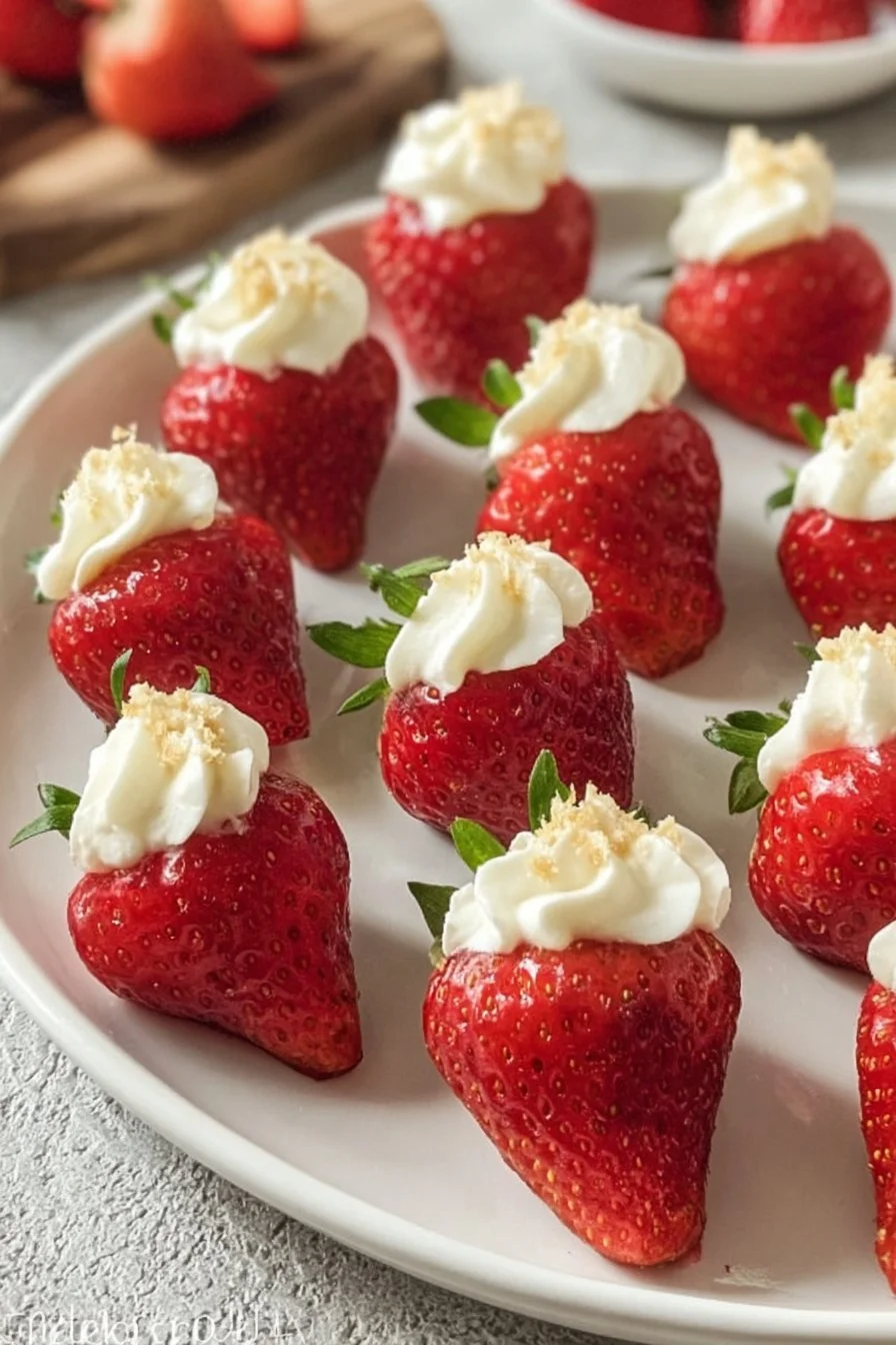 Deviled Strawberries (Made with a Cheesecake Filling)