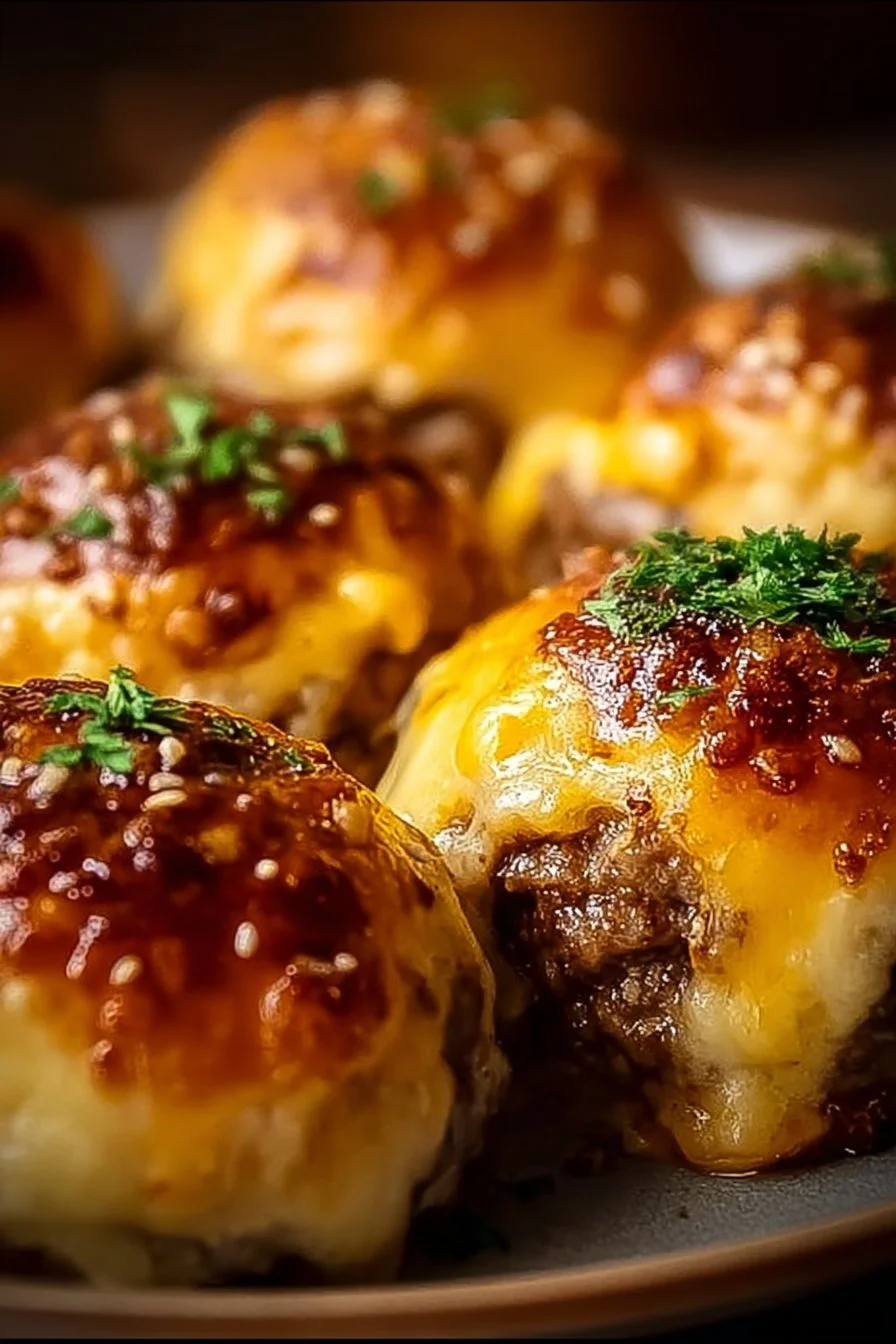 Garlic Parmesan Cheeseburger Bombs