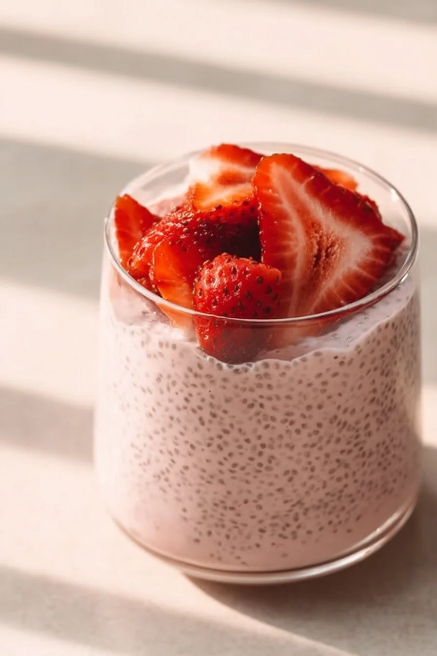 High-Protein Strawberry Chia Seed Pudding