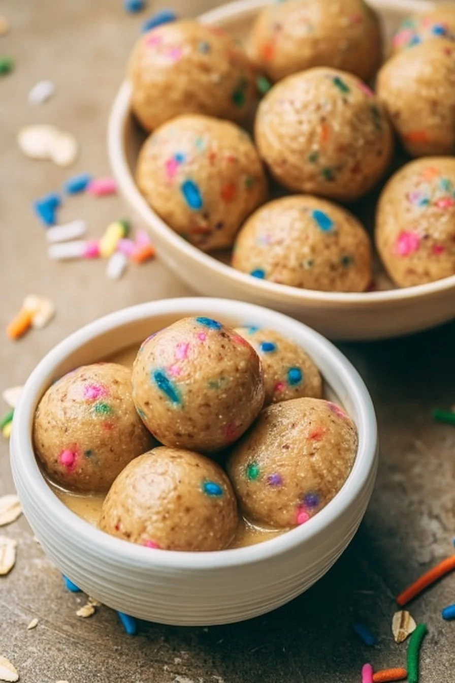 No Bake Cake Batter Protein Balls