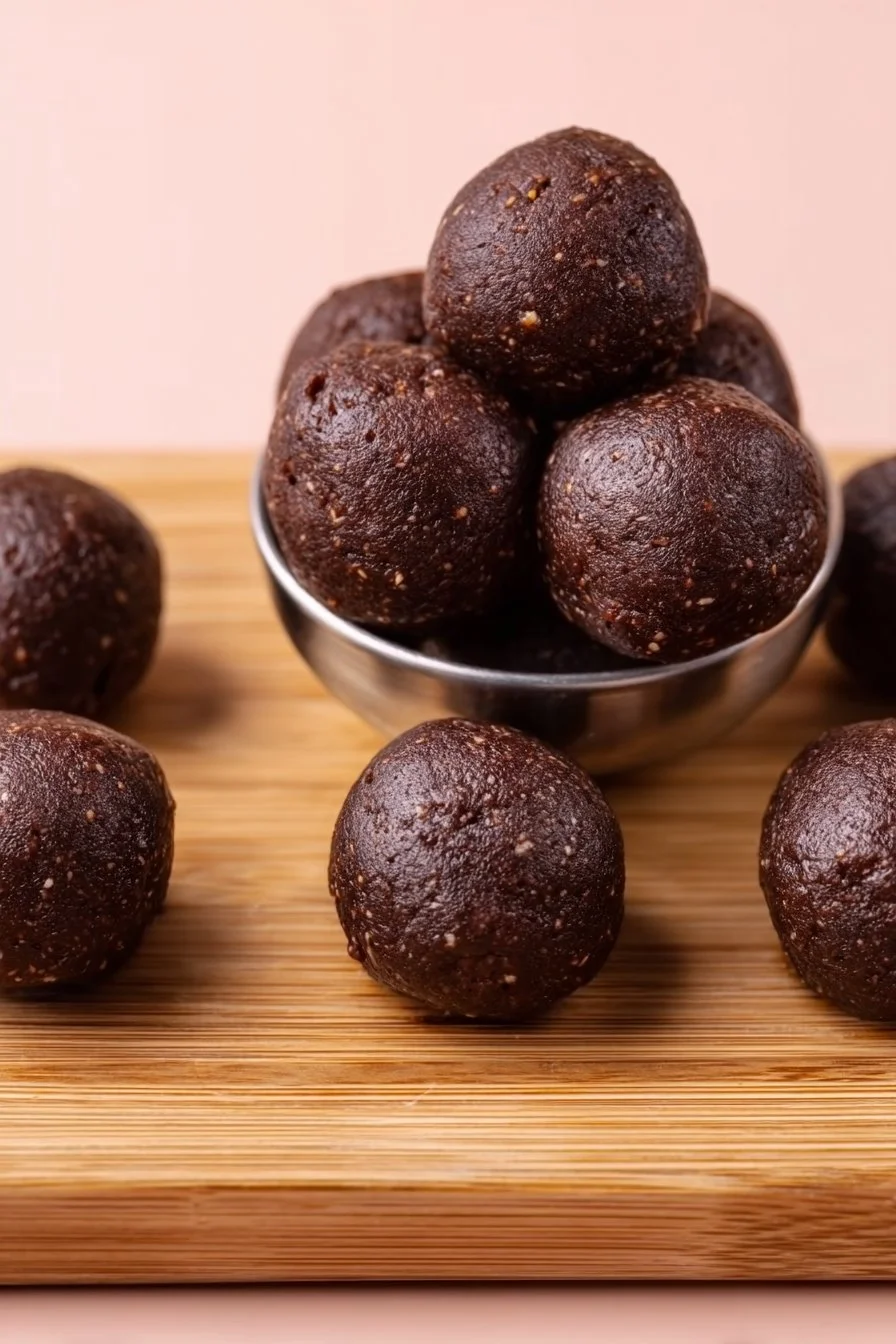 Ooey Gooey Brownie Batter Protein Balls (no bake and no blender required)
