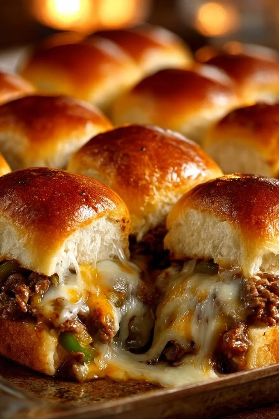 Philly Cheesesteak Sliders with Ground Beef