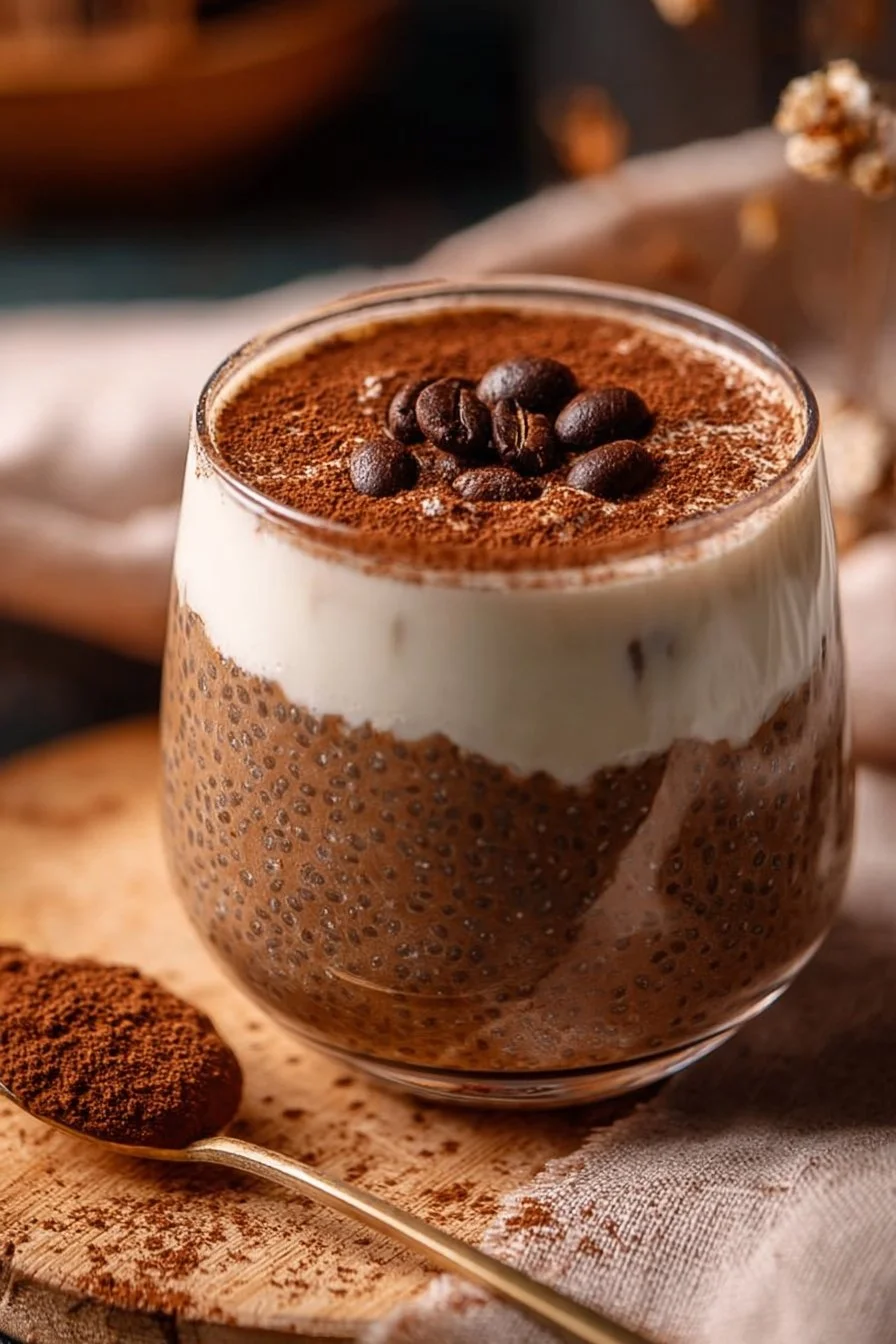 Tiramisu Chia Pudding With Greek Yogurt