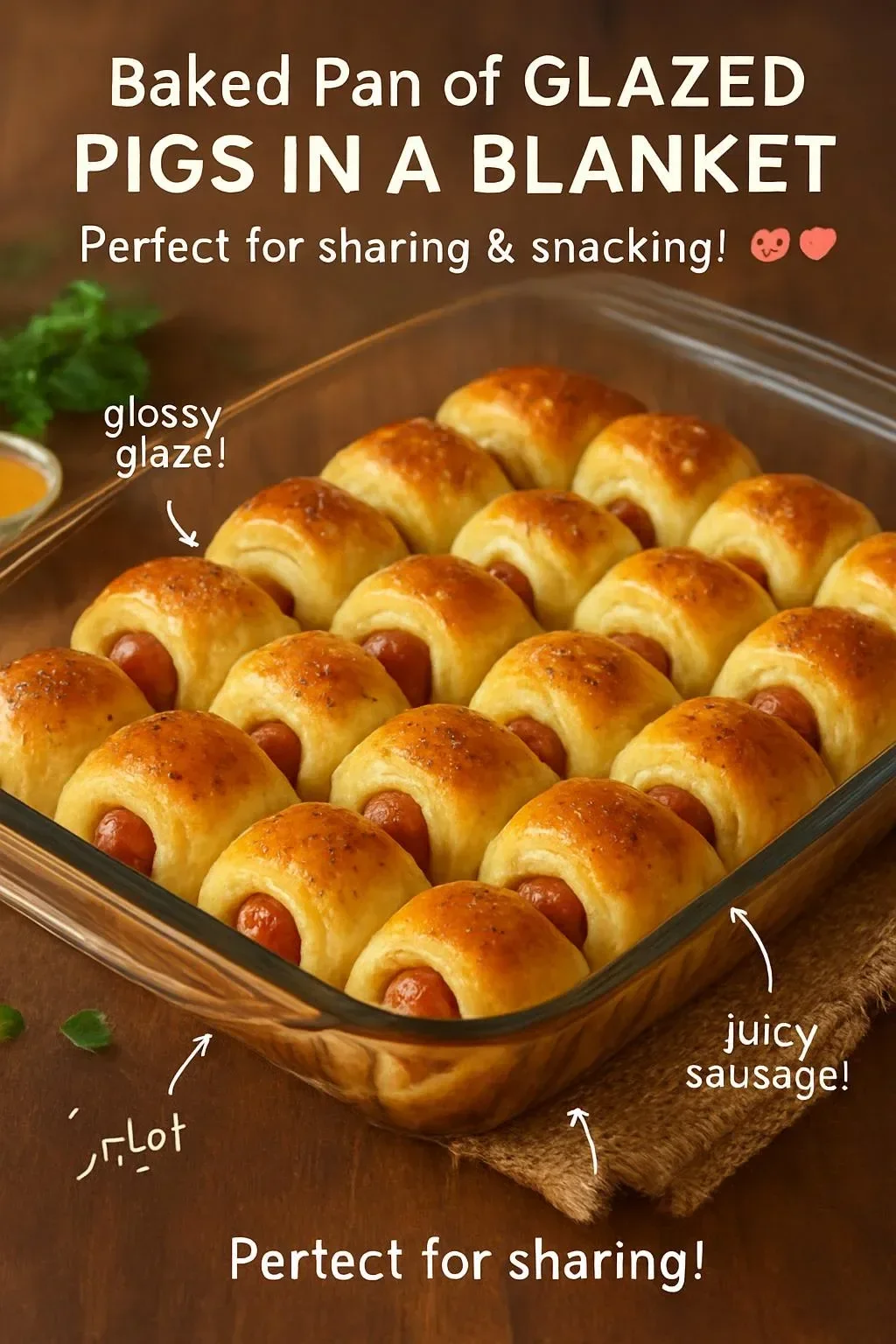 Baked Pan of Glazed Pigs in a Blanket