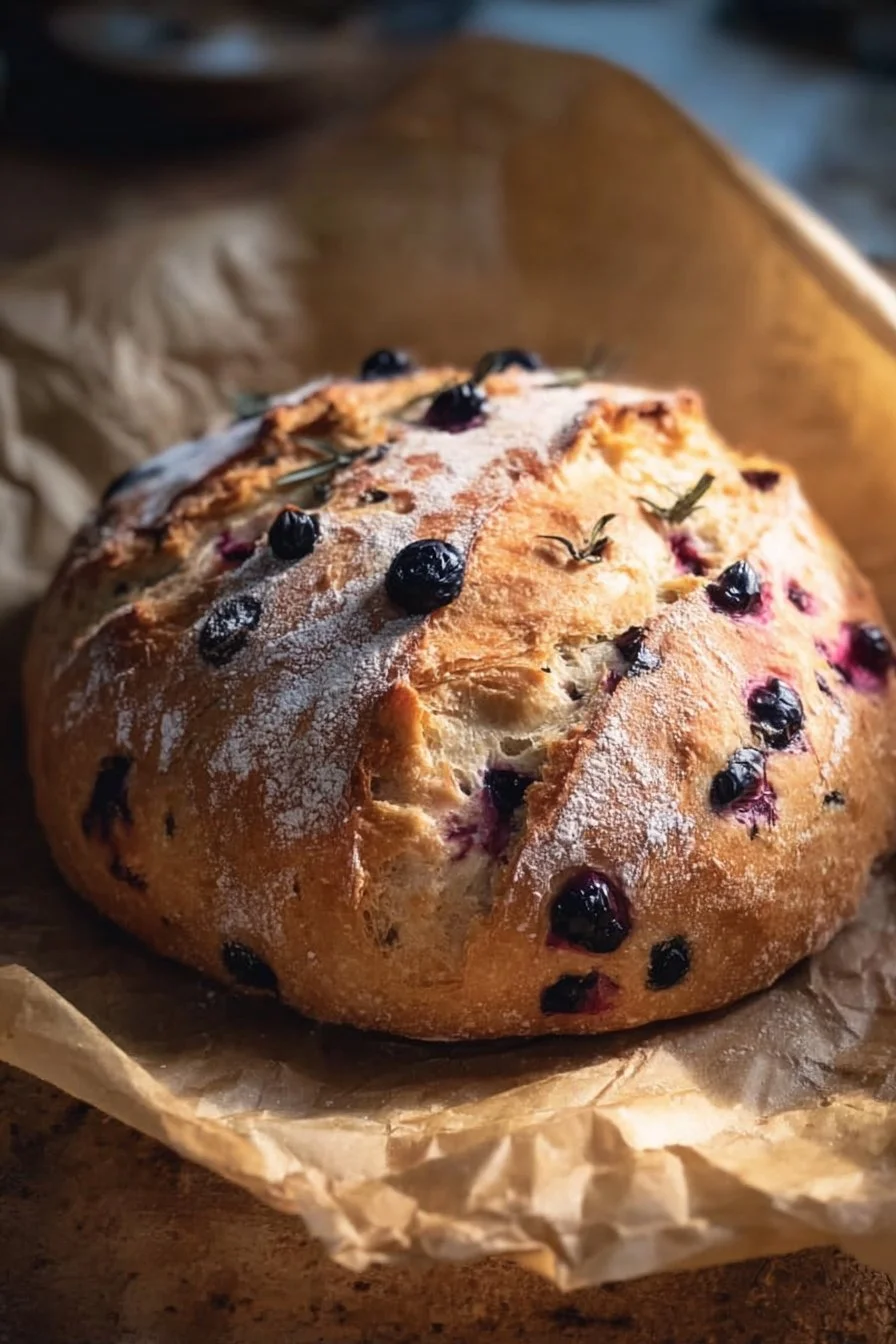 Blueberry Lemon Cream Cheese Sourdough Loaf