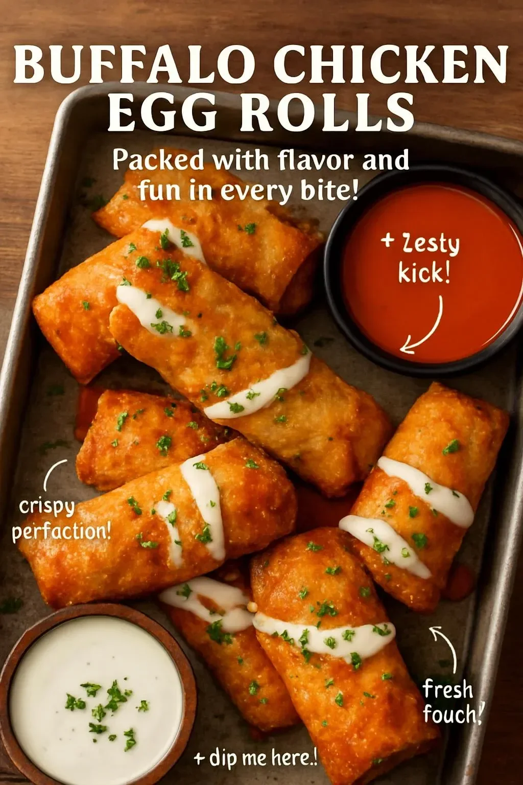 Buffalo Chicken Egg Rolls