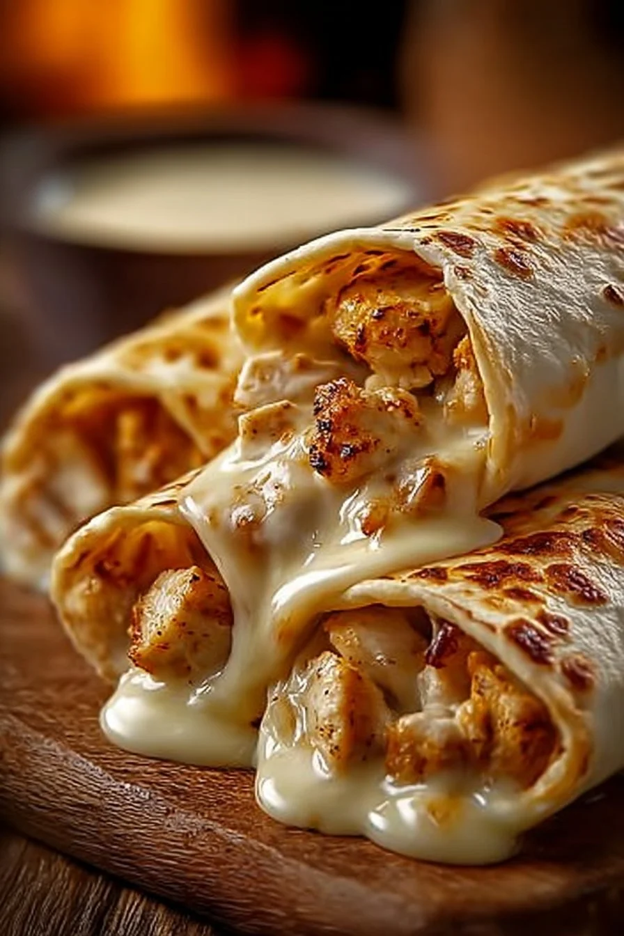 Cheesy Garlic Chicken Wraps