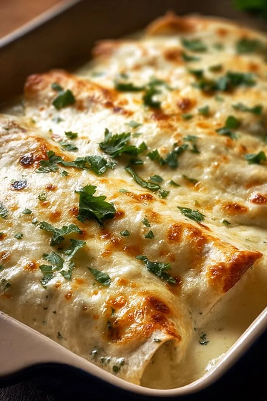 Creamy White Chicken Enchiladas