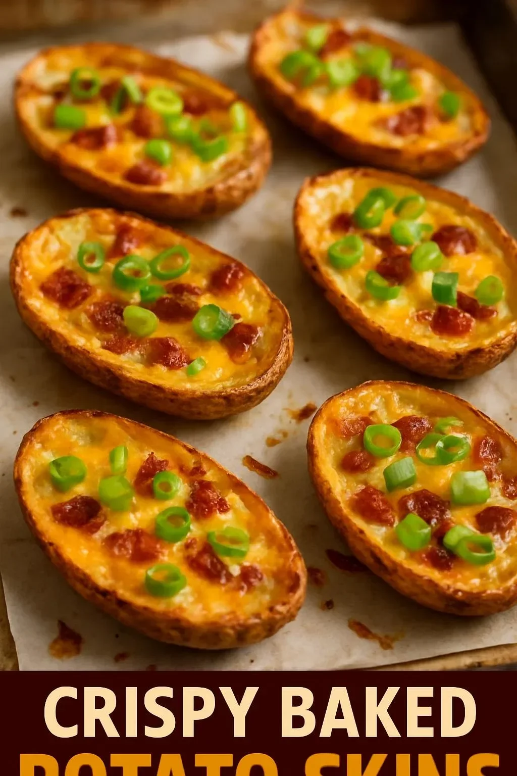 Crispy Baked Potato Skins with Bacon and Green Onions