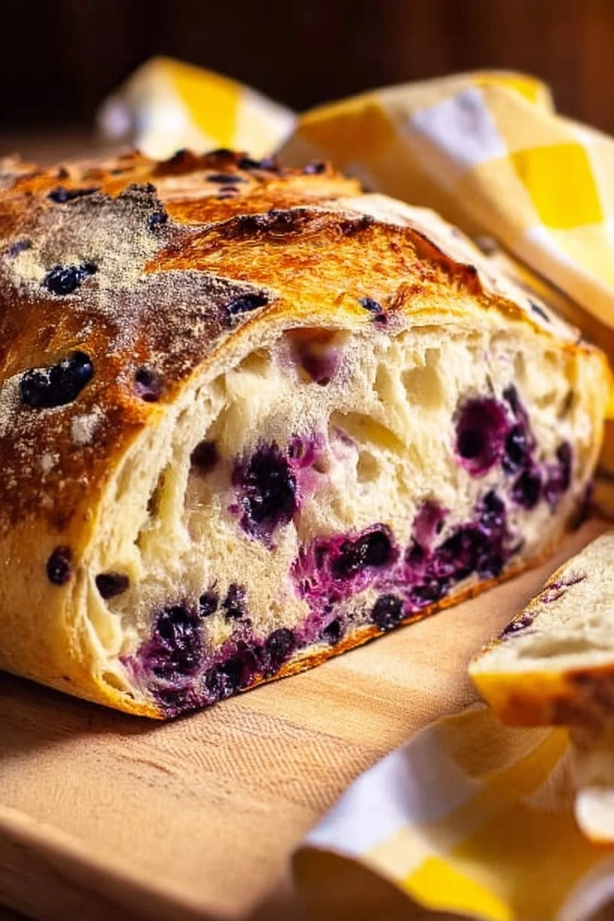 Fiber-Rich Lemon Blueberry Sourdough Bread