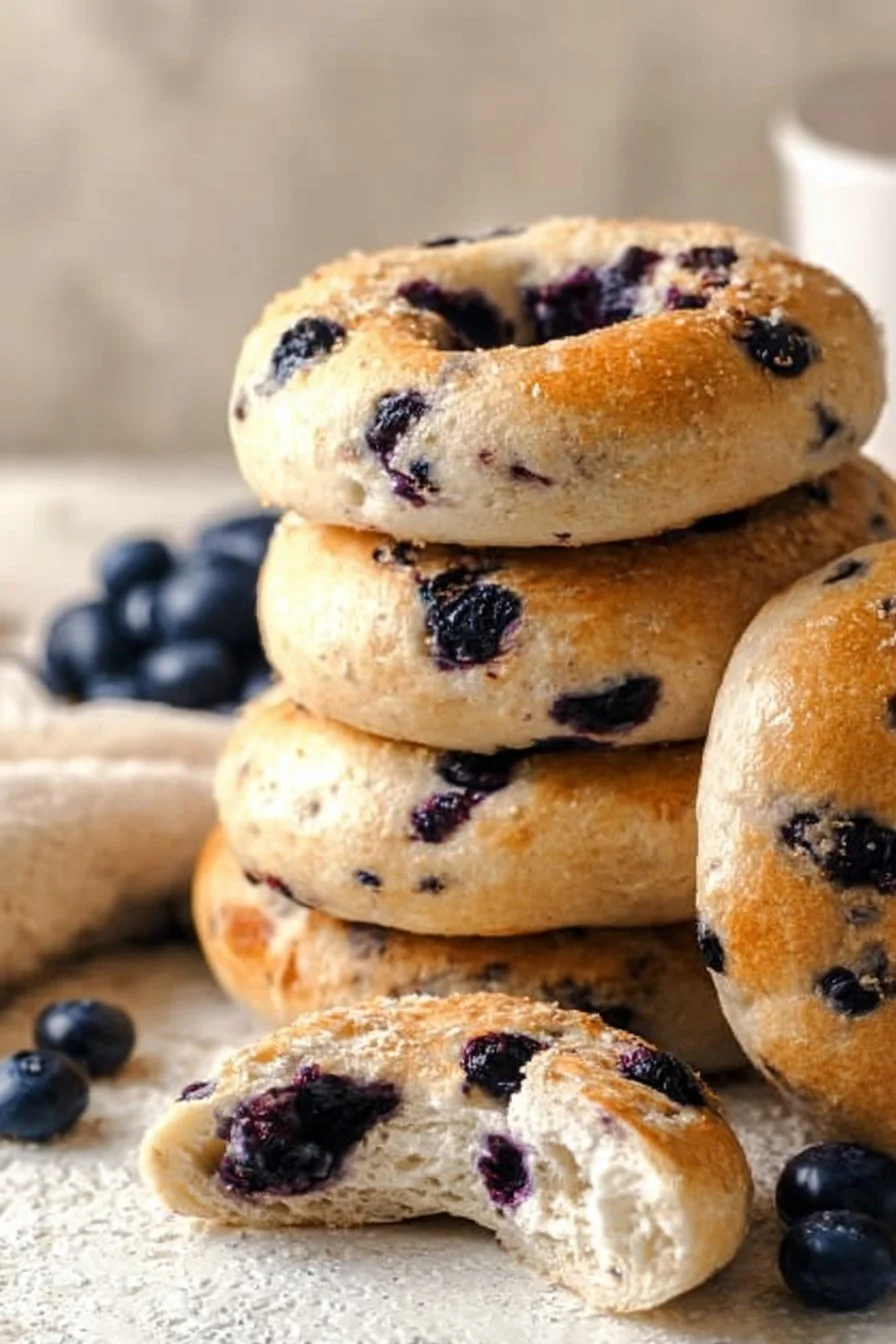 Greek Yogurt Blueberry Bagels