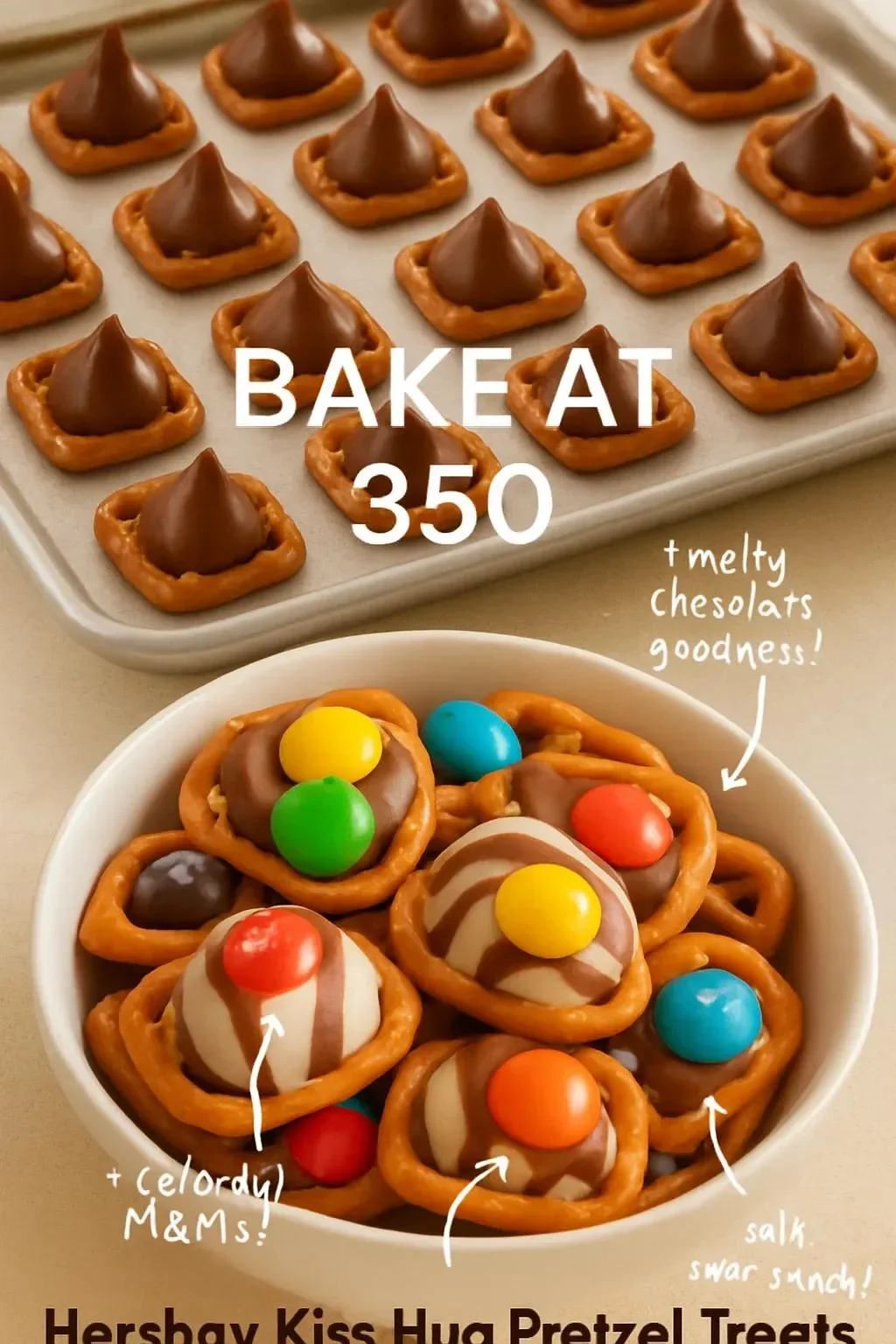 Hershey Kiss Hug Pretzel Treats