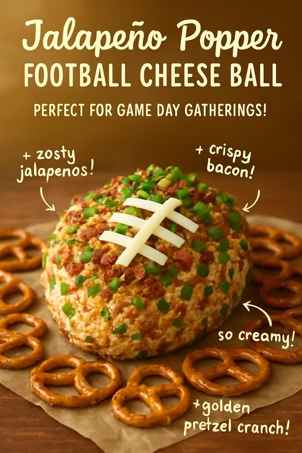 Jalapeño Popper Football Cheese Ball