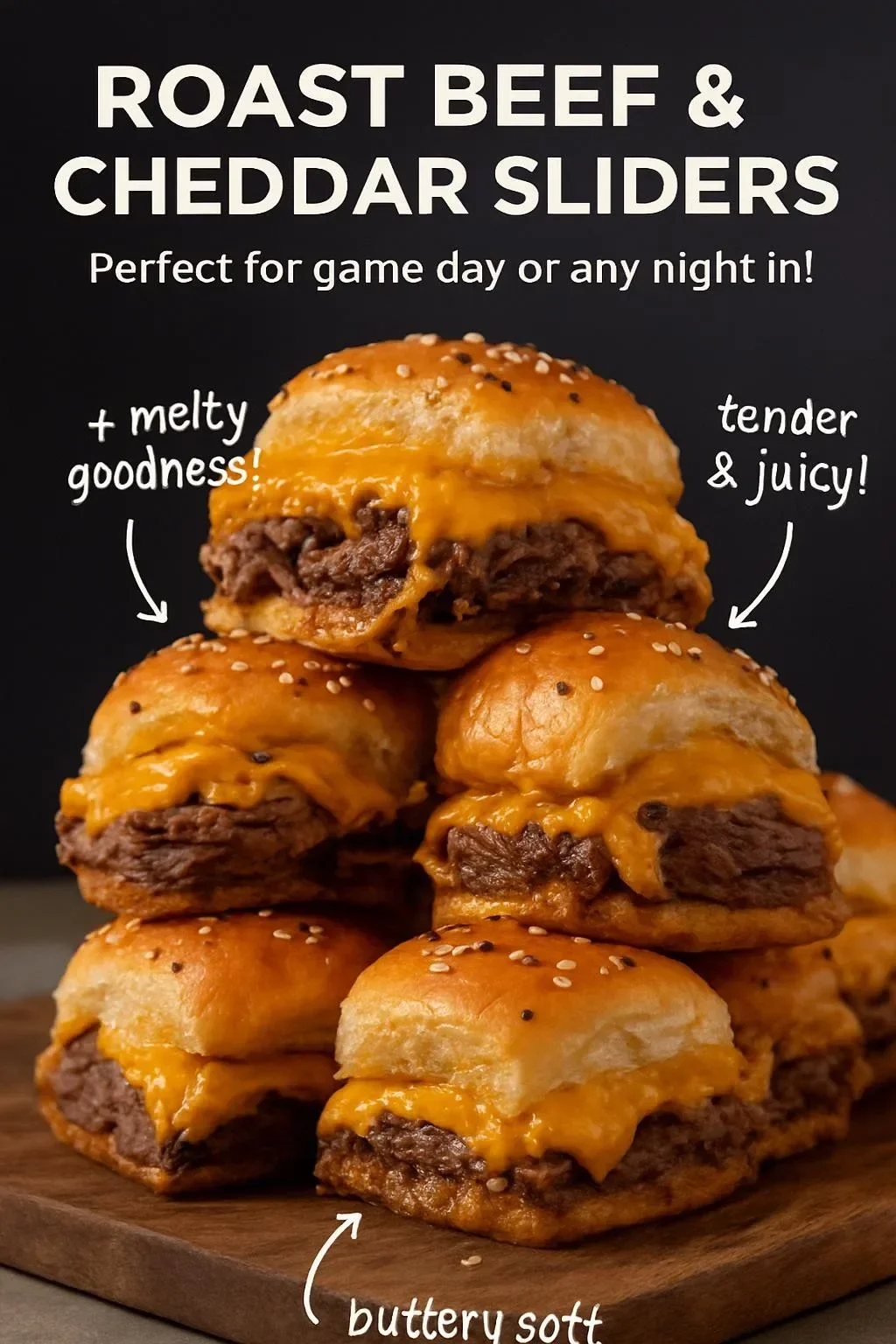 Roast beef and cheddar sliders