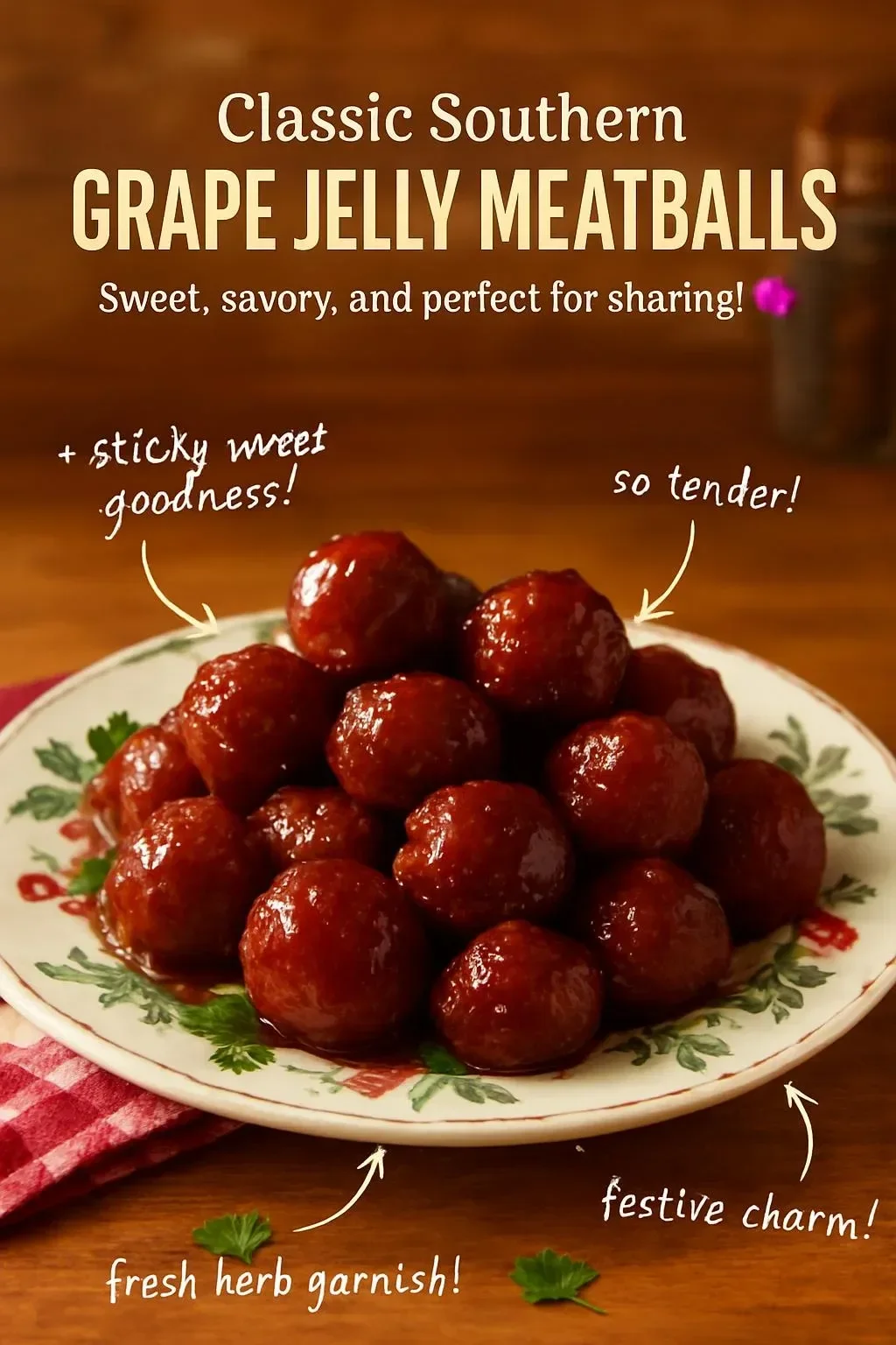 Southern Grape Jelly Meatball Appetizers