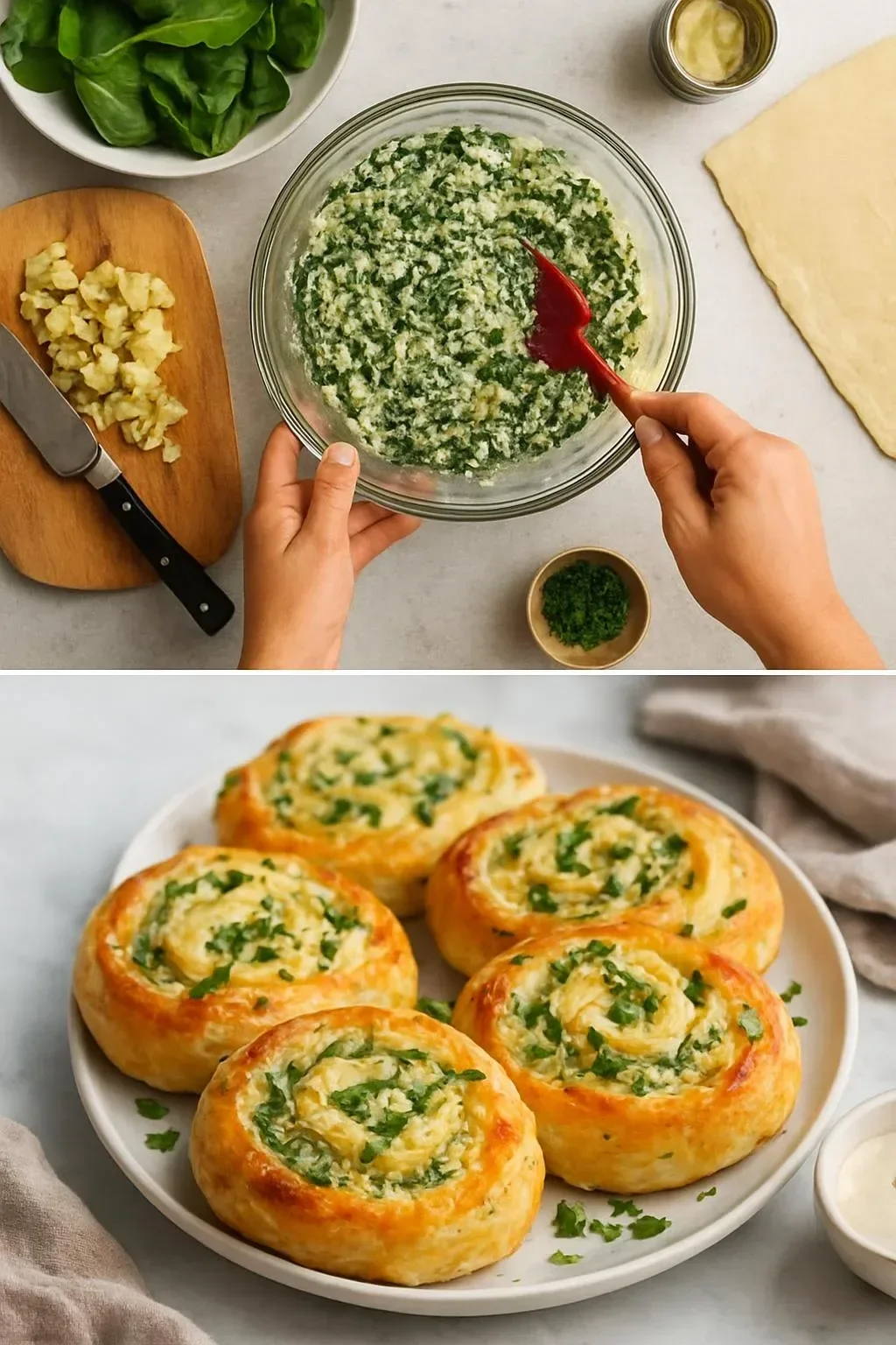 Spinach and Artichoke Pinwheels