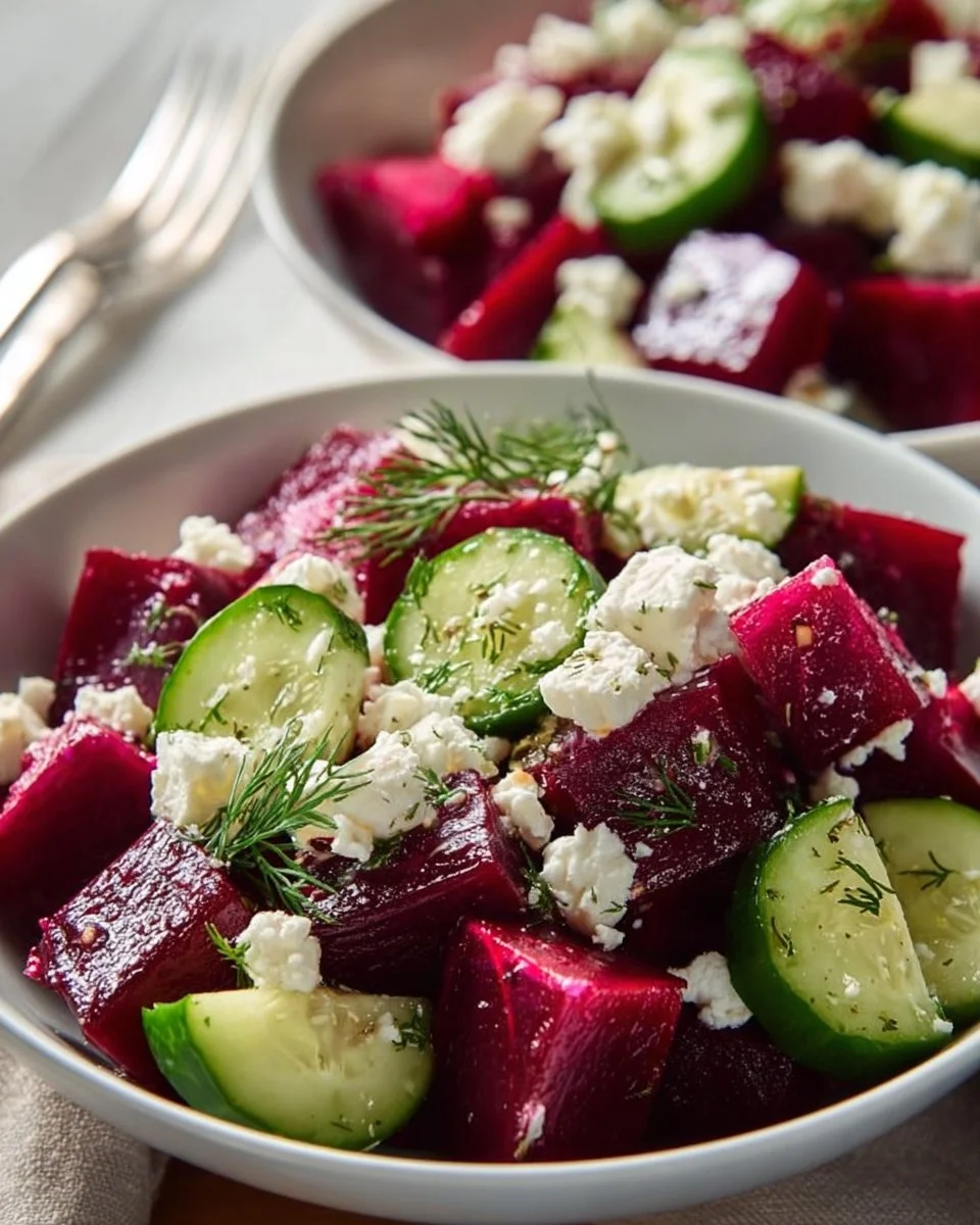 Beet Salad with Feta, Cucumbers, and Dill