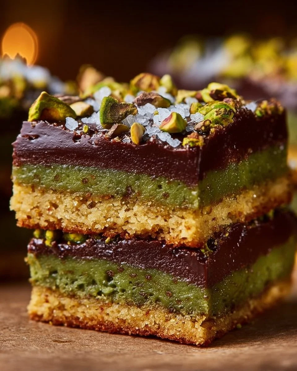 Brown Butter Dubai Pistachio Chocolate Chip Cookie Bars