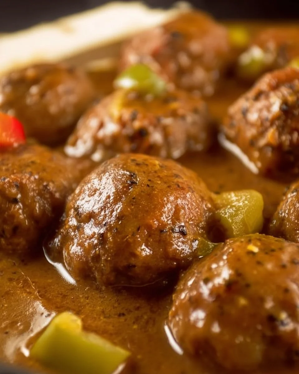 Cajun Meatballs in Brown Gravy