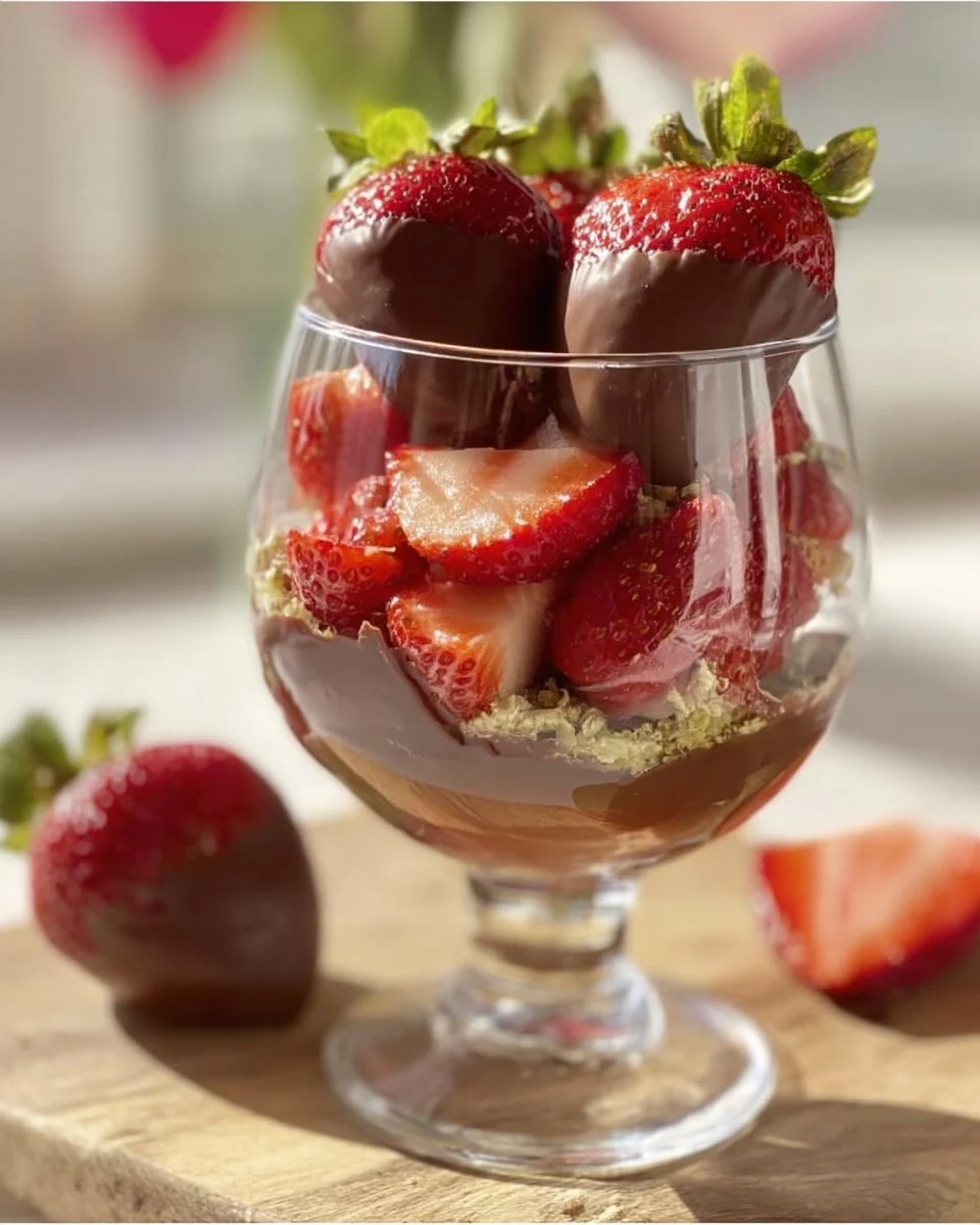 Dubai Chocolate Covered Strawberry in a Cup
