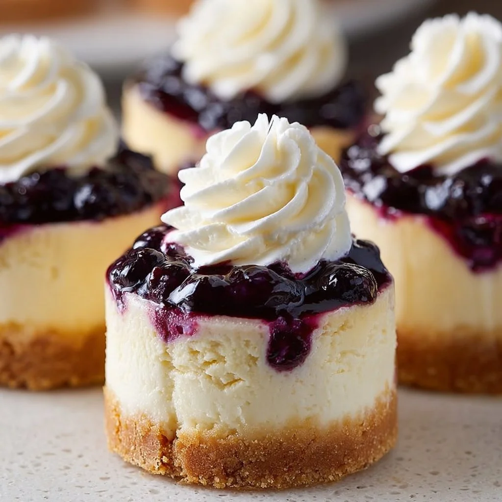 Healthy Mini Lemon Blueberry Cheesecakes
