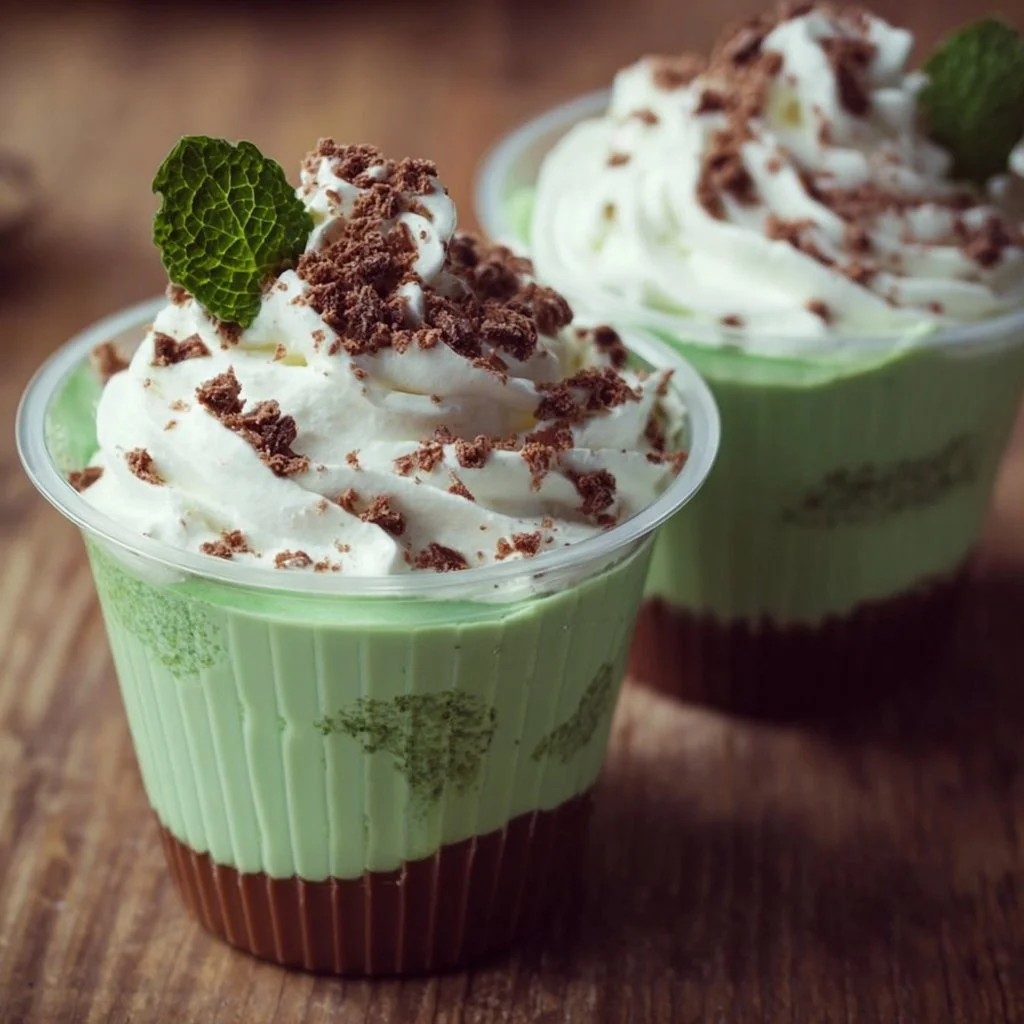 Healthy Shamrock Shake Pudding Cups