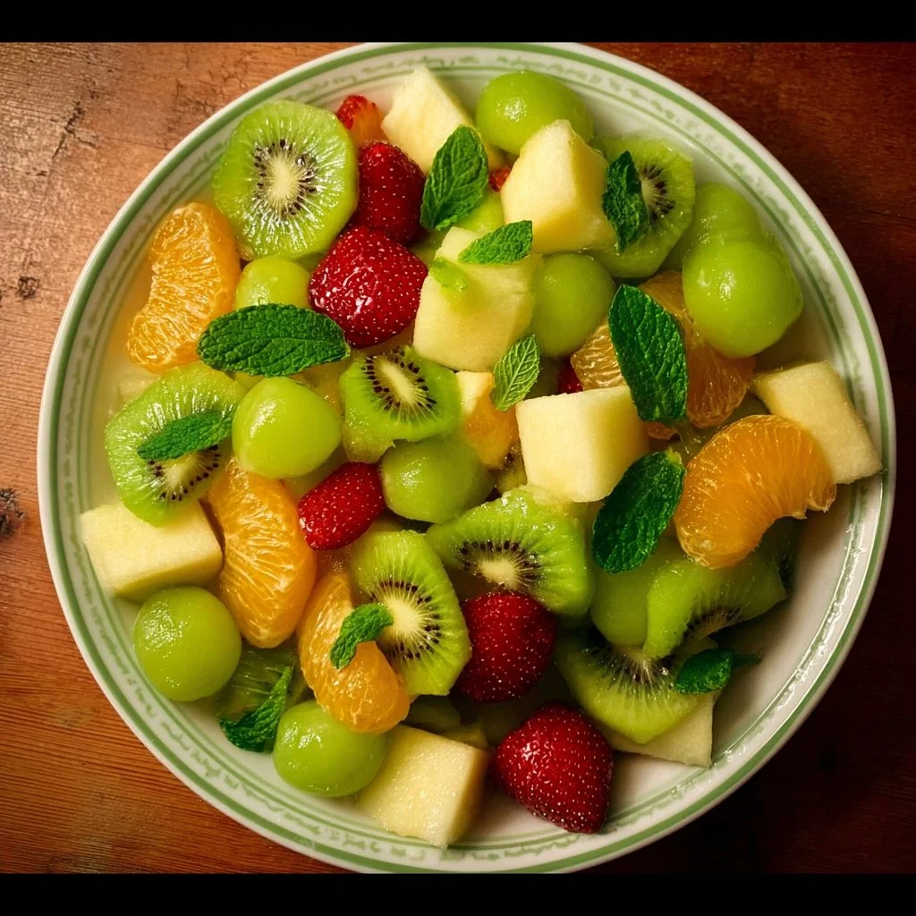 Vibrant Leprechaun Fruit Salad with assorted colorful fruits for St. Patrick's Day