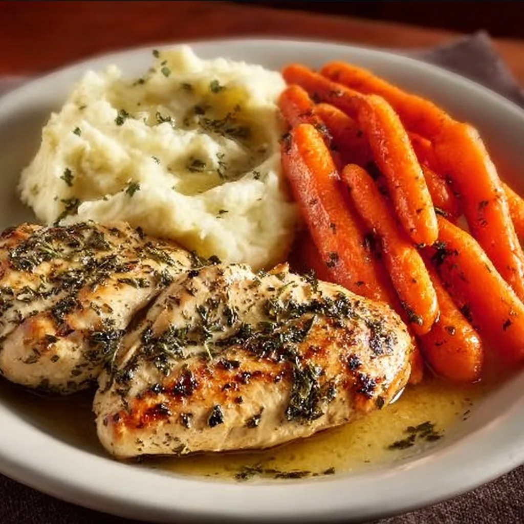 Make Garlic Herb Chicken with Mashed Potatoes and Glazed Carrots Tonight!