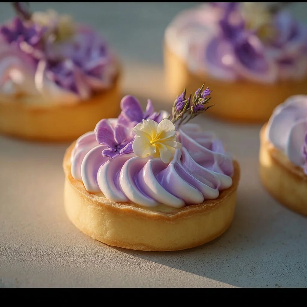 Mini Lemon Tart with Lilac Meringue: Spring Dessert