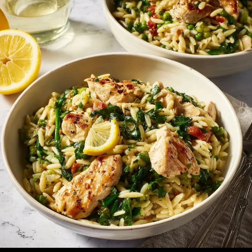 One-Pan Lemon Chicken and Veggie Orzo
