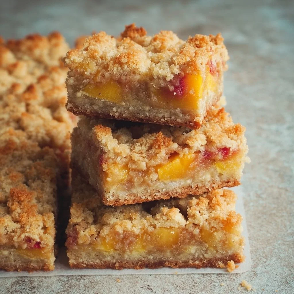 Peaches and Cream Crumble Bars