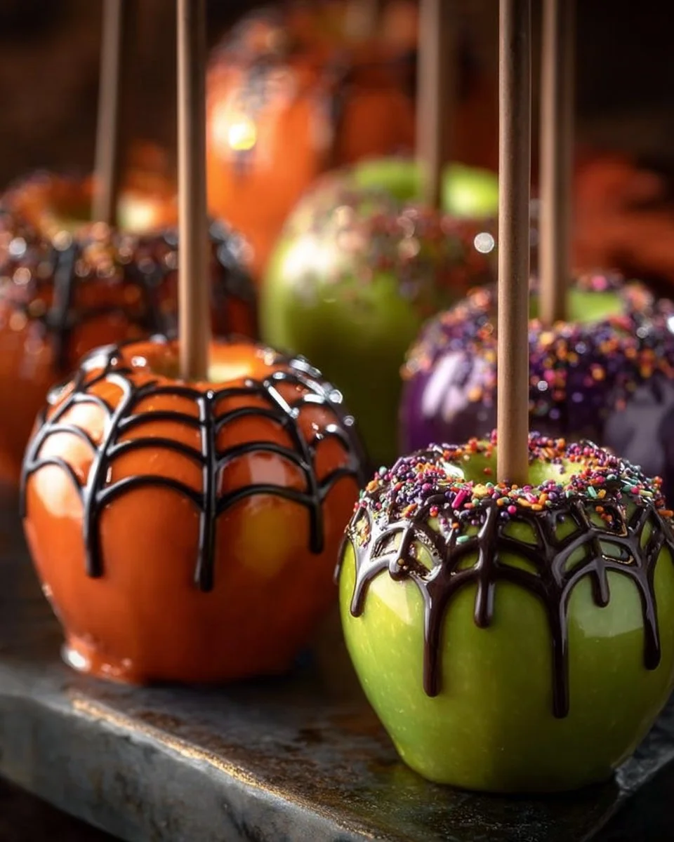 Pin by Lindy on Colours of Autumn | Halloween Candy Apples, Candy Apple Recipe, Best Halloween Candy