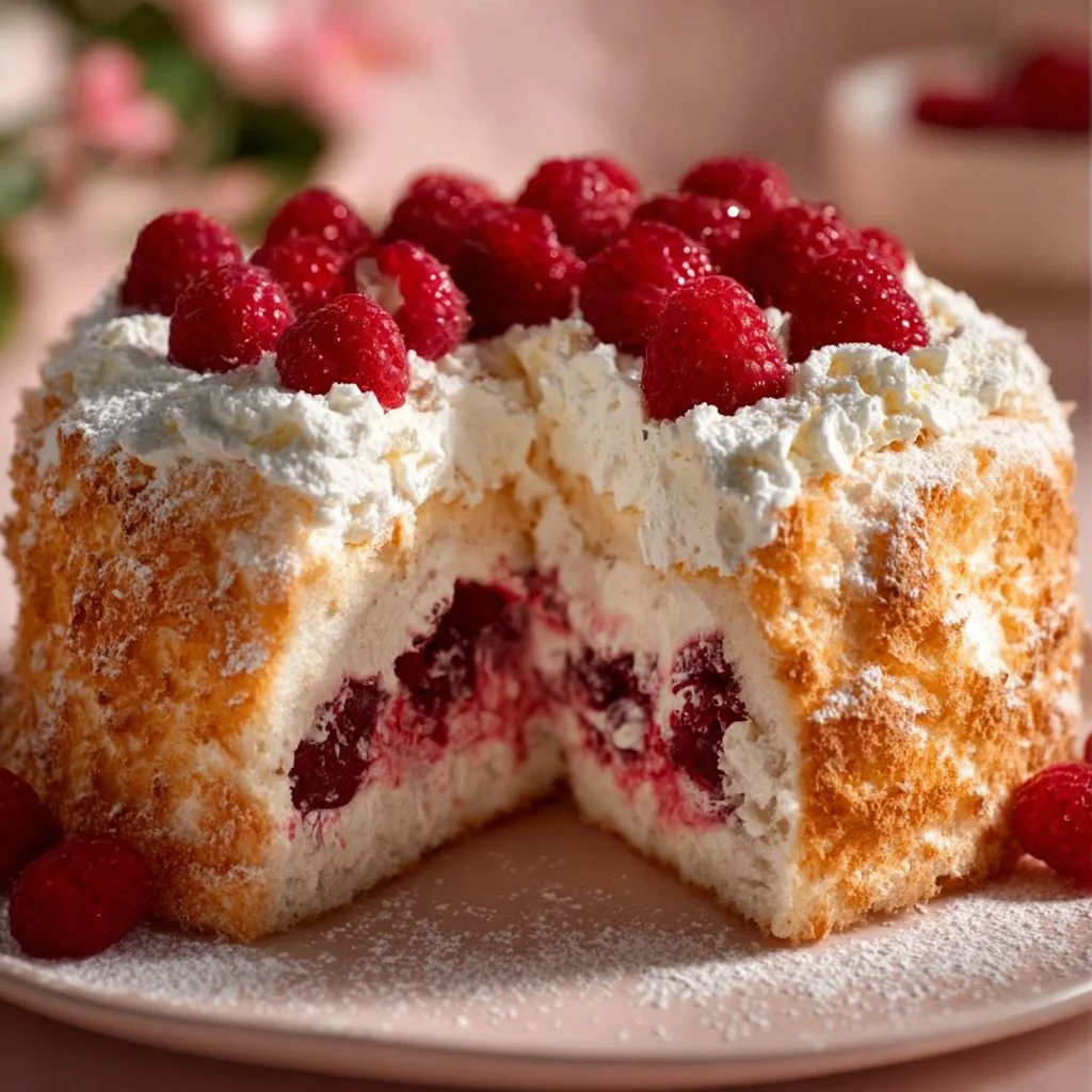 Raspberry Angel Food Cake