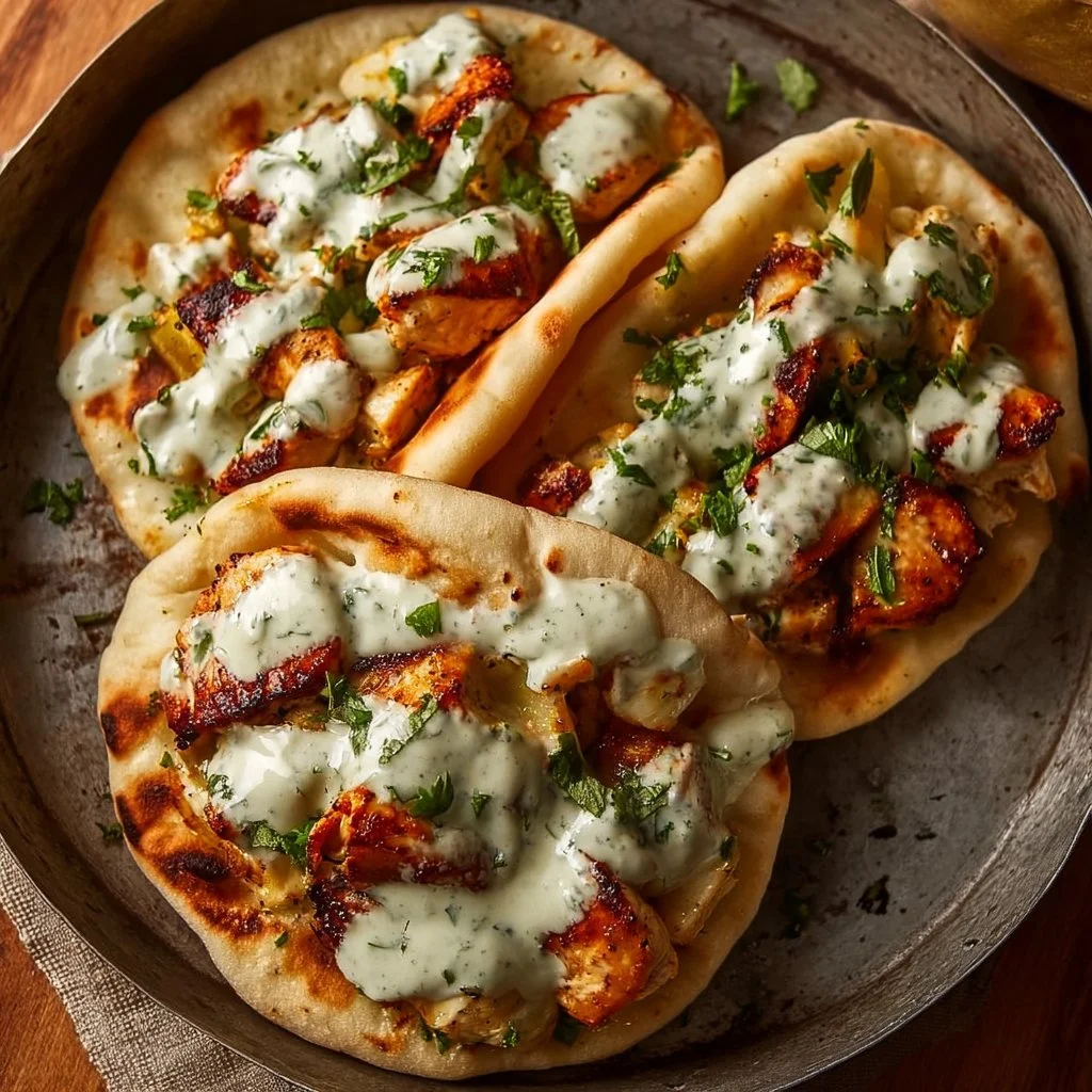Sheet Pan Chicken Pitas with Herby Ranch Recipe