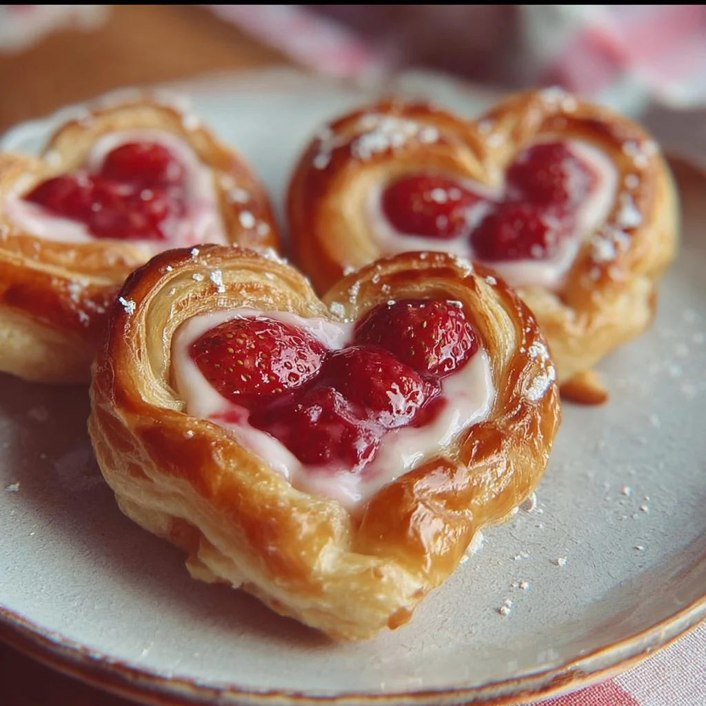 Strawberry Cream Cheese Heart Danishes