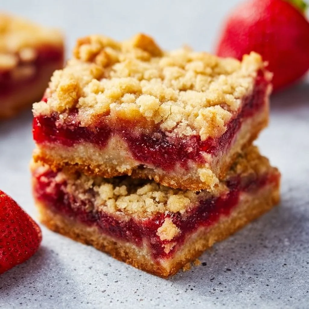 Strawberry Oatmeal Crumble Bars