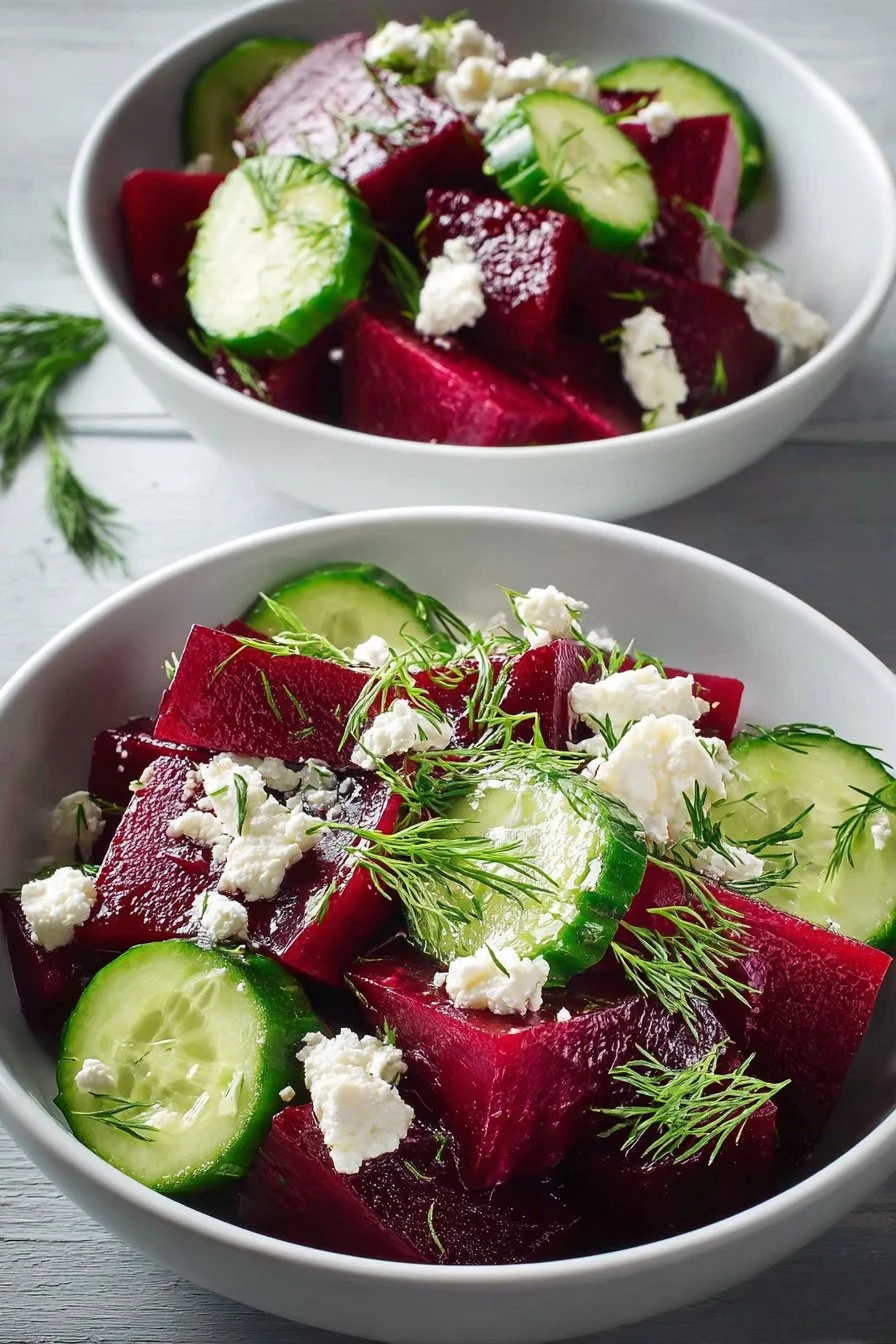 Beet Salad with Feta, Cucumbers, and Dill